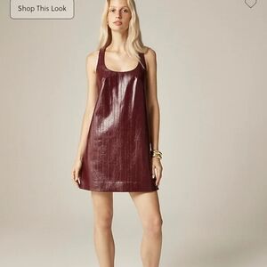 J Crew Scoopneck mini dress in faux eel-skin leather CN864 Size 0 NWT